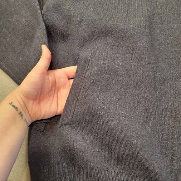 Saks Fifth Avenue Faux Fur Gray Sweater Size Large Full Zipper - Picture 3 of 8